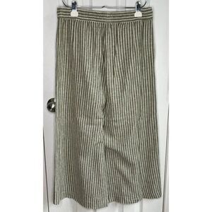 CHAPS LinenPalazzo Pants Khaki Striped Small